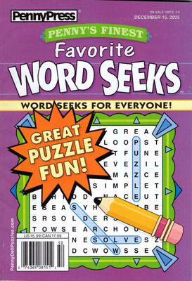 Penny’s Finest Favorite Word Seeks Puzzle Book December 2025