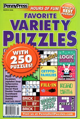 Penny Press Favorite Variety Puzzle Books deliver the perfect mix of challenge, relaxation, and pure puzzle‑solving joy.