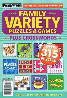 Family Variety Puzzles &amp; Games Plus Crosswords March 2026 (344)
