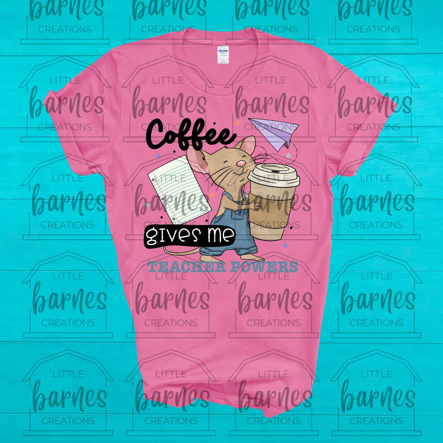 Coffee Gives Me Teacher Powers Mouse- Gildan Soft Style