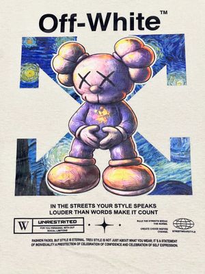 T-Shirt Off Kaws - beige - Unitalla S|M Slim Fit