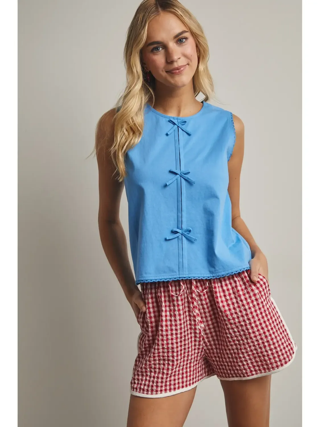 Top - Triple Bow Tank - Pacific Blue - Small
