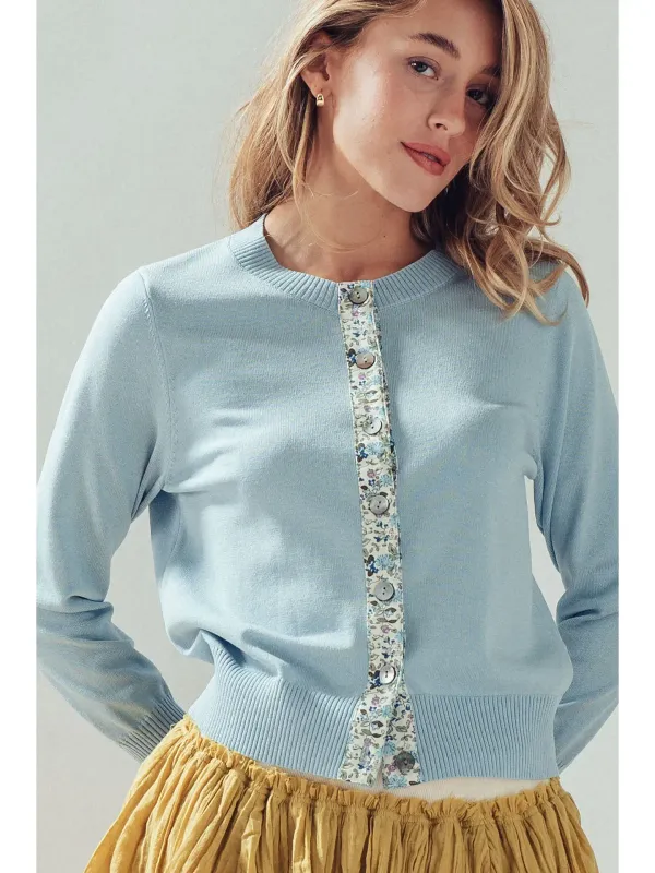 Sweater - Floral - Blue - M/L