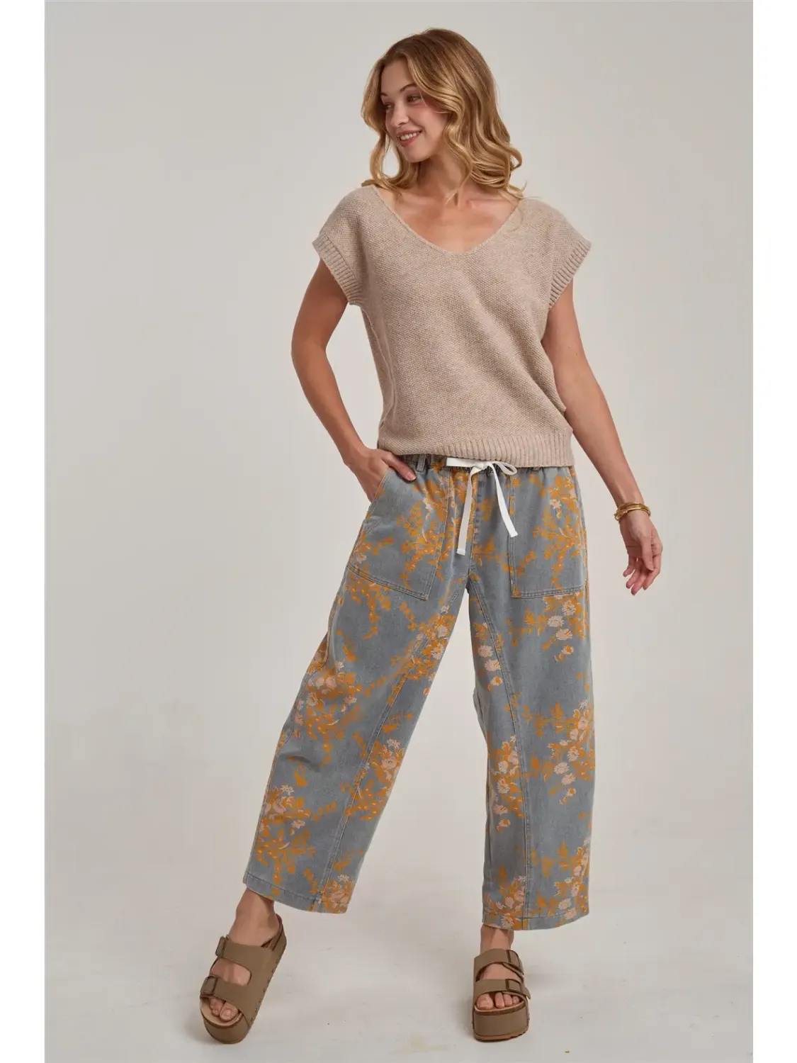 Pant - MR Relaxed Floral Denim - Large