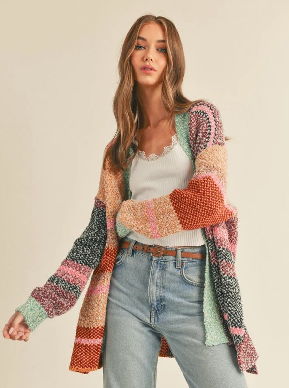 Cardigan - Color Block Oversized - Small
