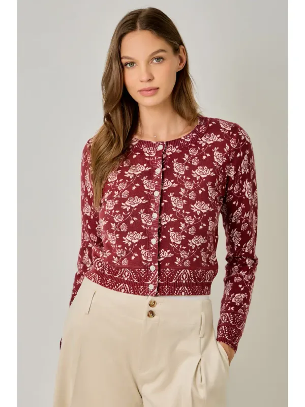 Sweater - Rose Garden - Ruby - Small