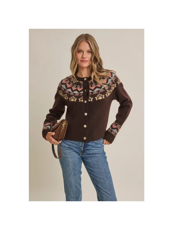 Sweater - Fireside Story Nordic - Chocolate - Small