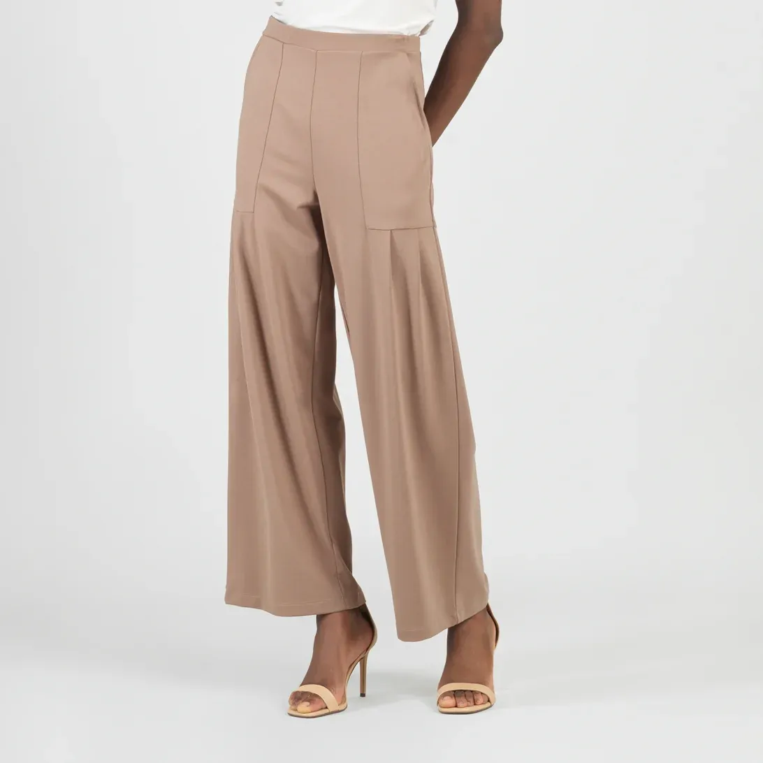 Pant - Knit Wide Leg - Taupe - Small