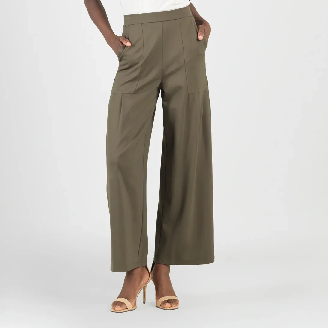 Pant - Knit Wide Leg - Olive - Small