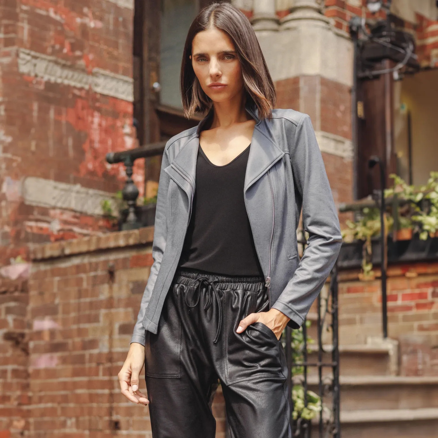 Jacket - Liquid Leather - Charcoal - X-Small