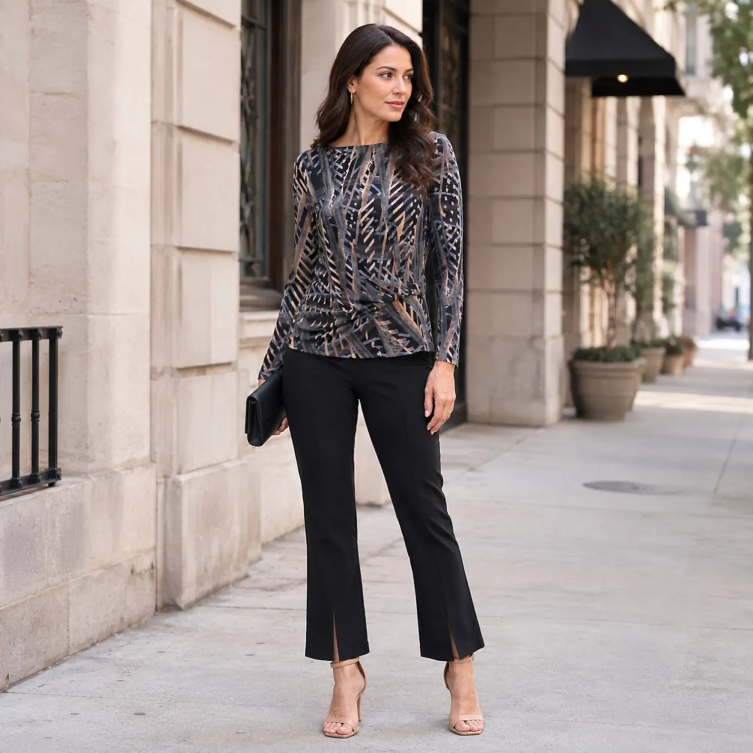 Top - Track Stripe with Side Twist - Small