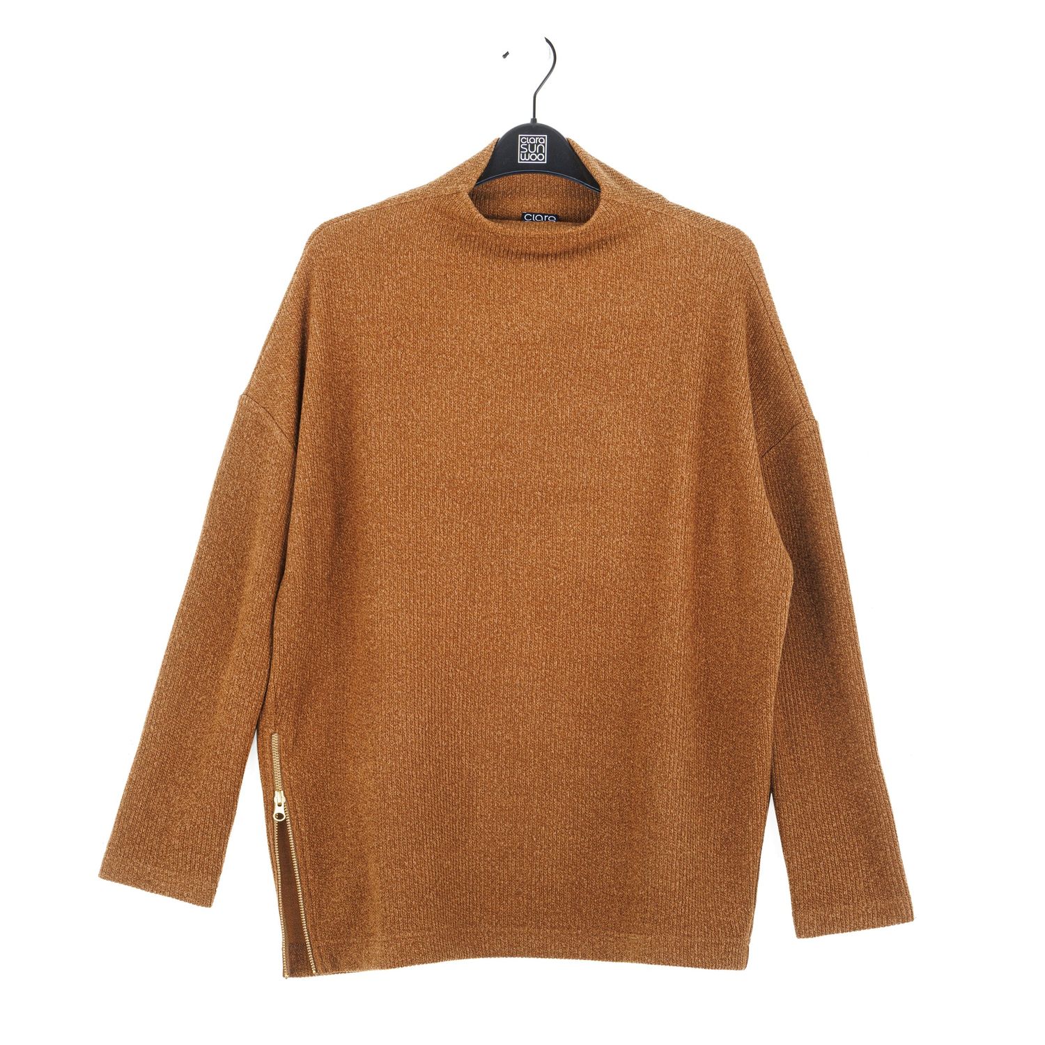 Sweater - Ultra Soft Ribbed Tunic - Camel - Medium