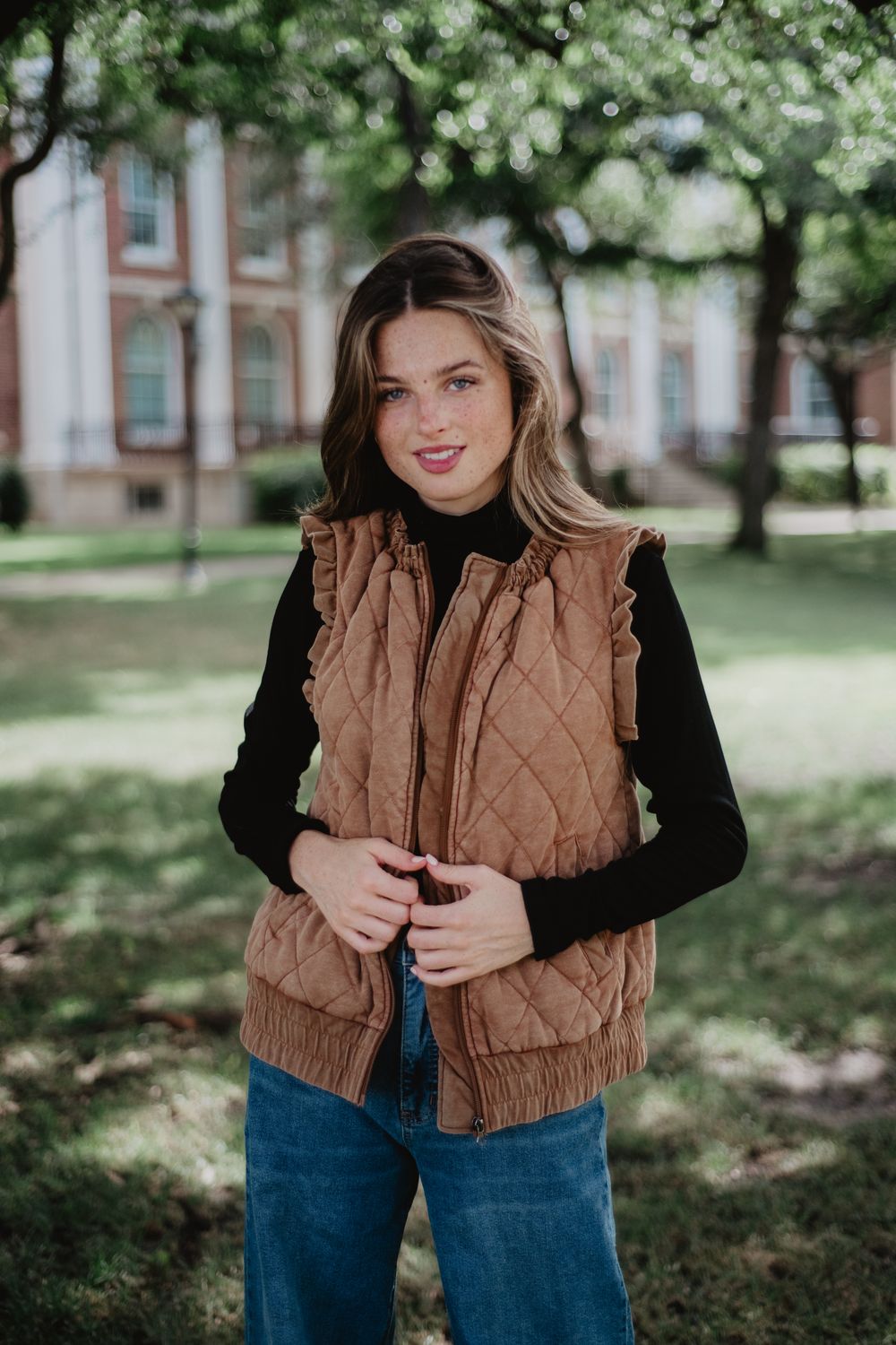 Vest - Quilted Oversized Brown - X-Large
