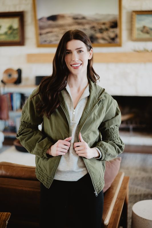 Jacket - Lightweight Hooded - Olive - Large