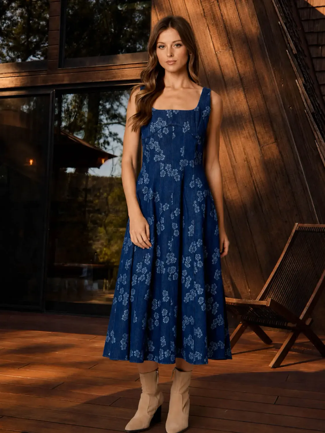 Dress - Floral Denim - Medium