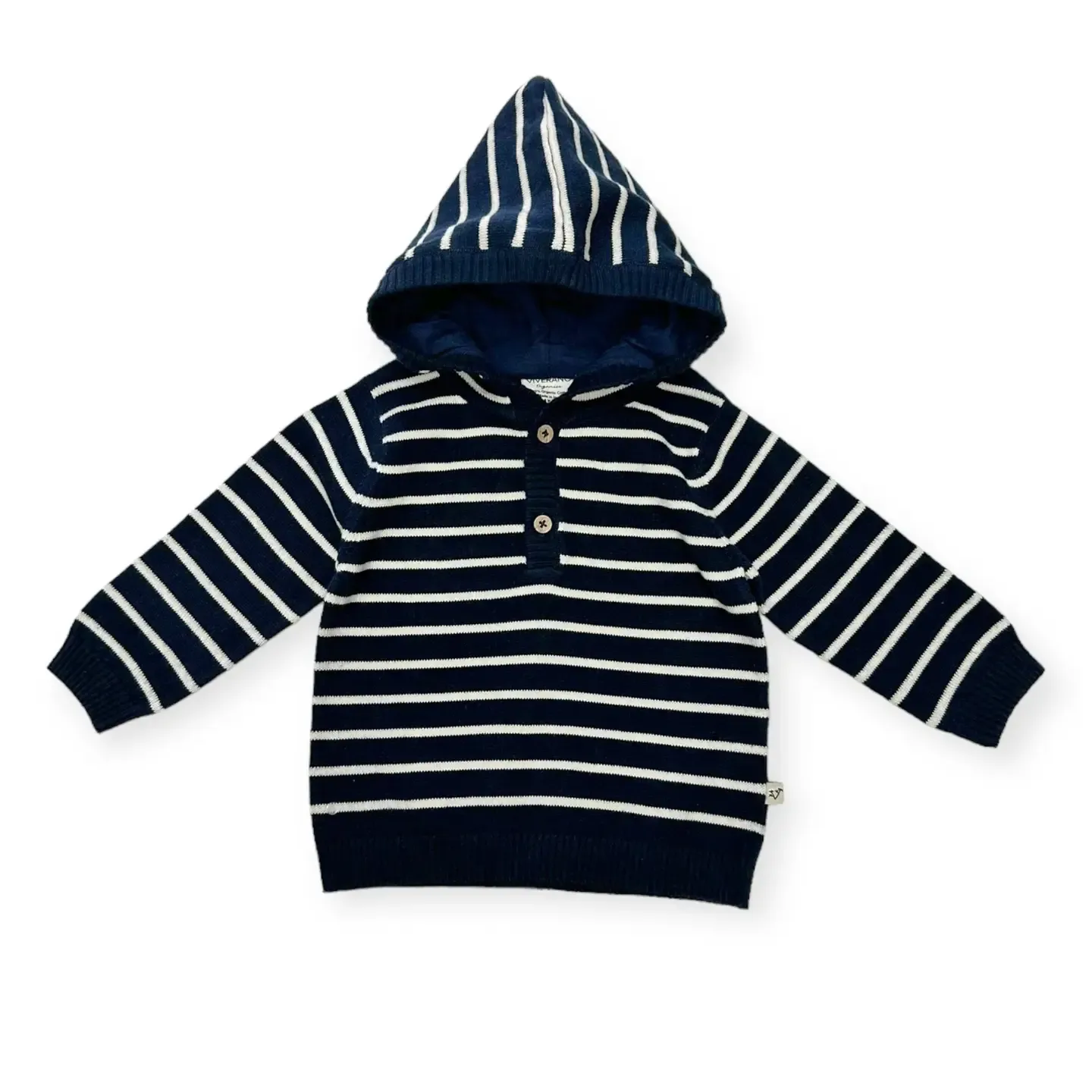 Sweater - Navy Blue Stripe - 6-12 Months