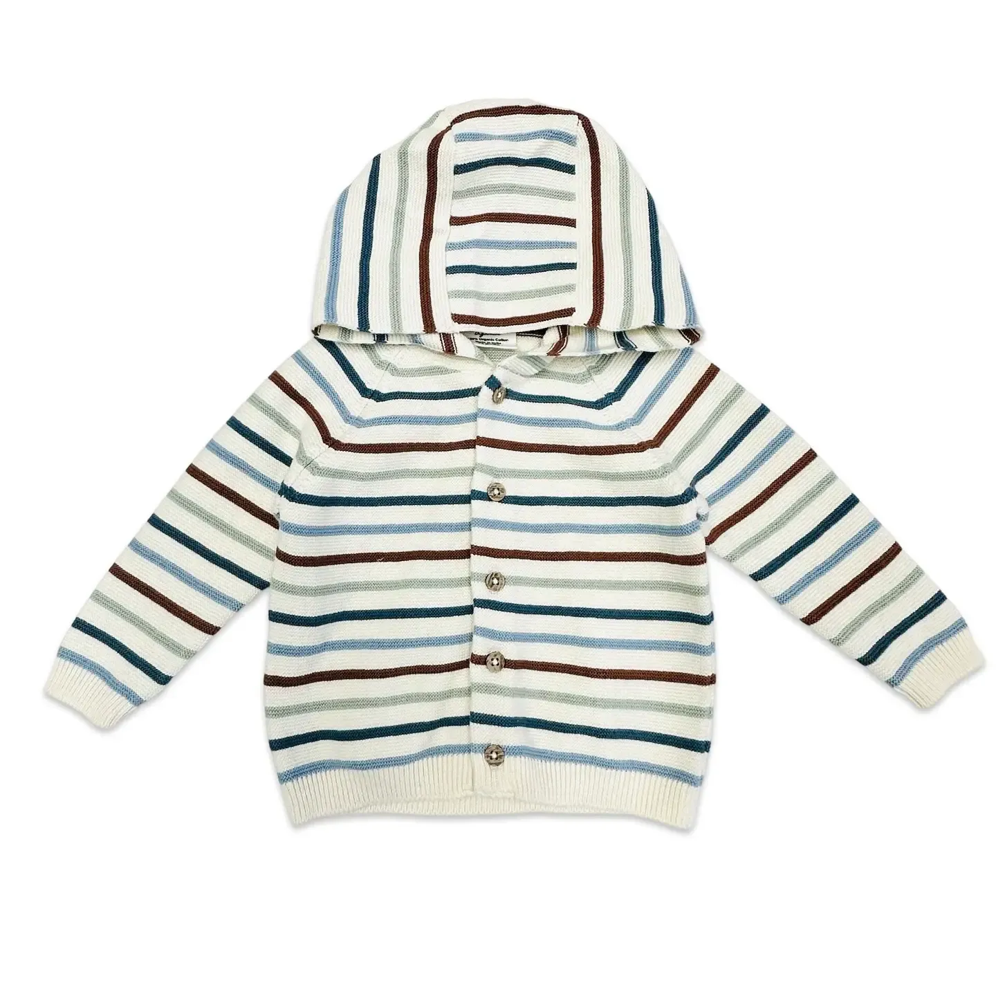 Sweater - Multicolor Stripe Hooded - 3-6 Months