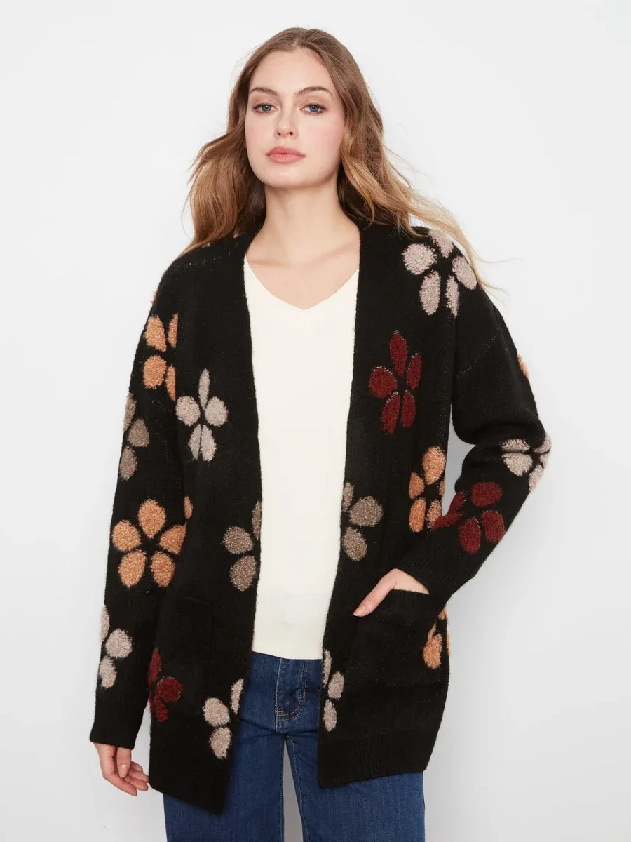Cardigan - Black Fall Floral - Small