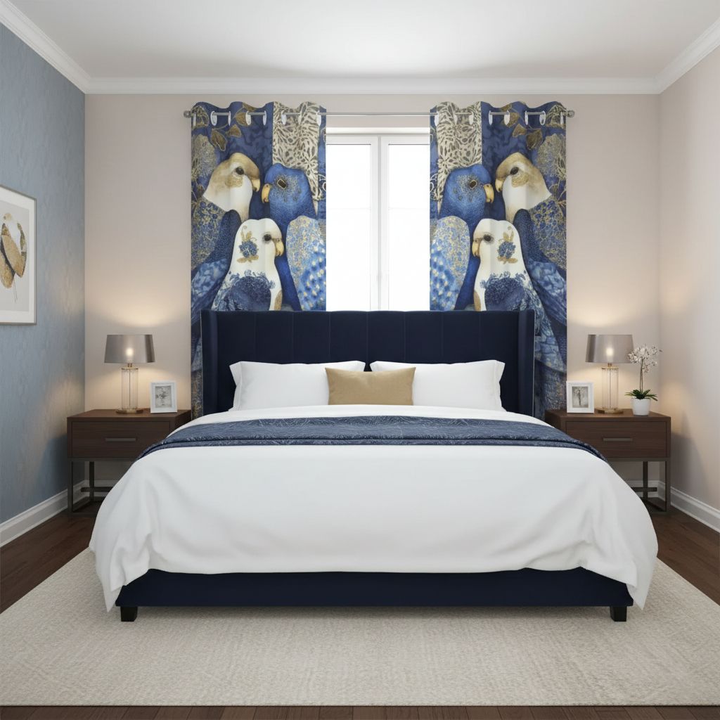 Blackout curtains Blue Birds