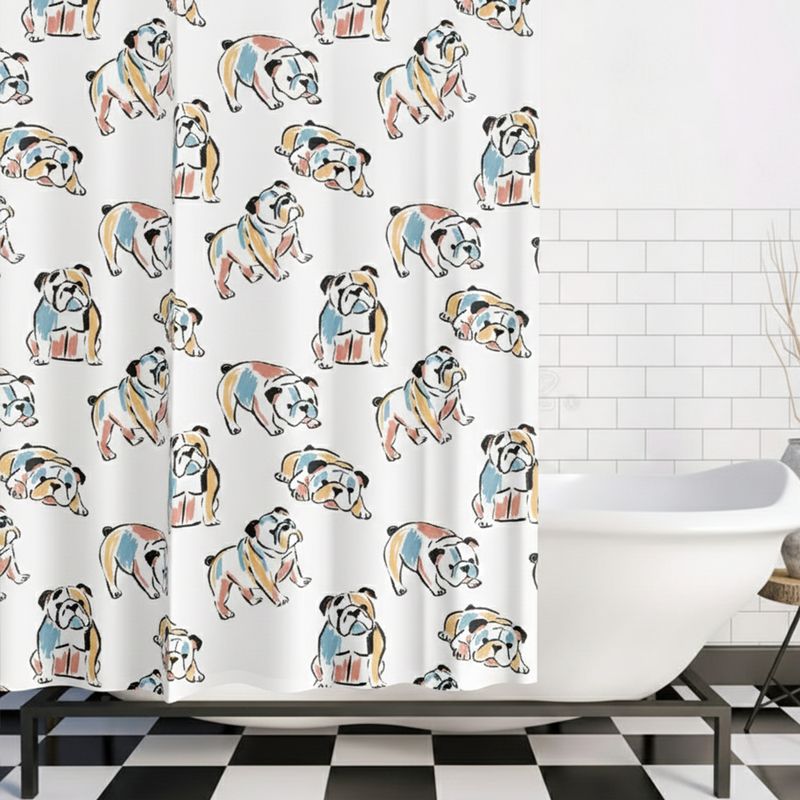 Bulldog print shower curtain Bulldog print shower curtain
