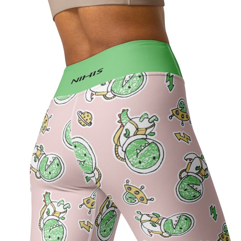 Dinosaur Astronaut High-Waisted Leggings