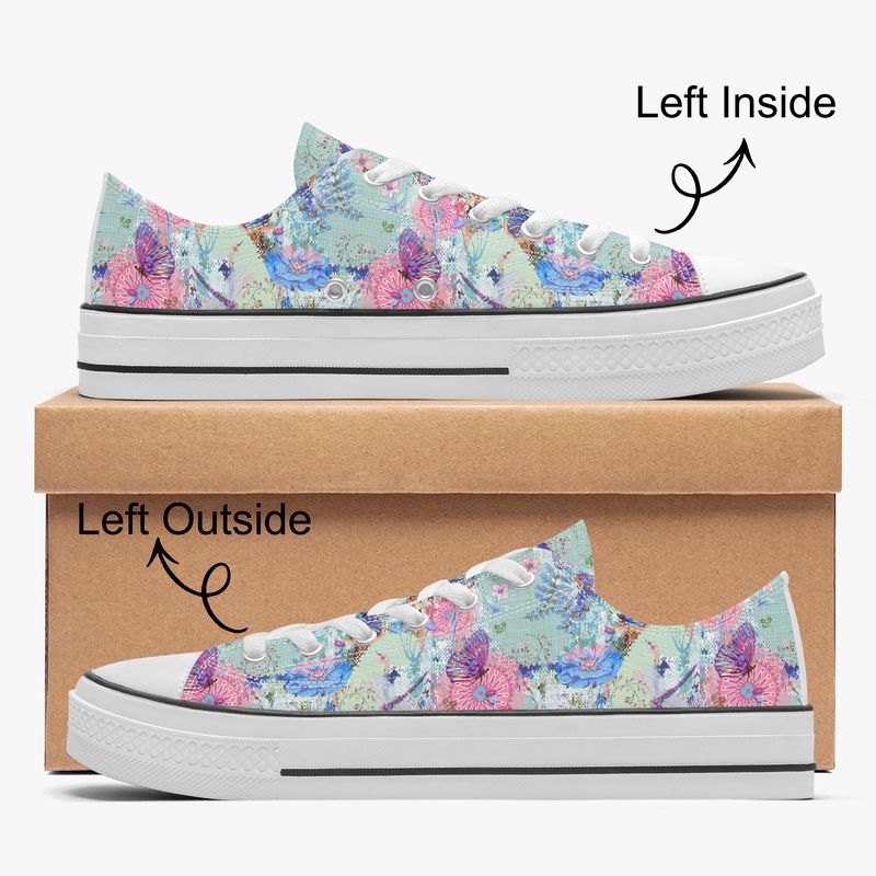 Butterfly design canvas sneakers