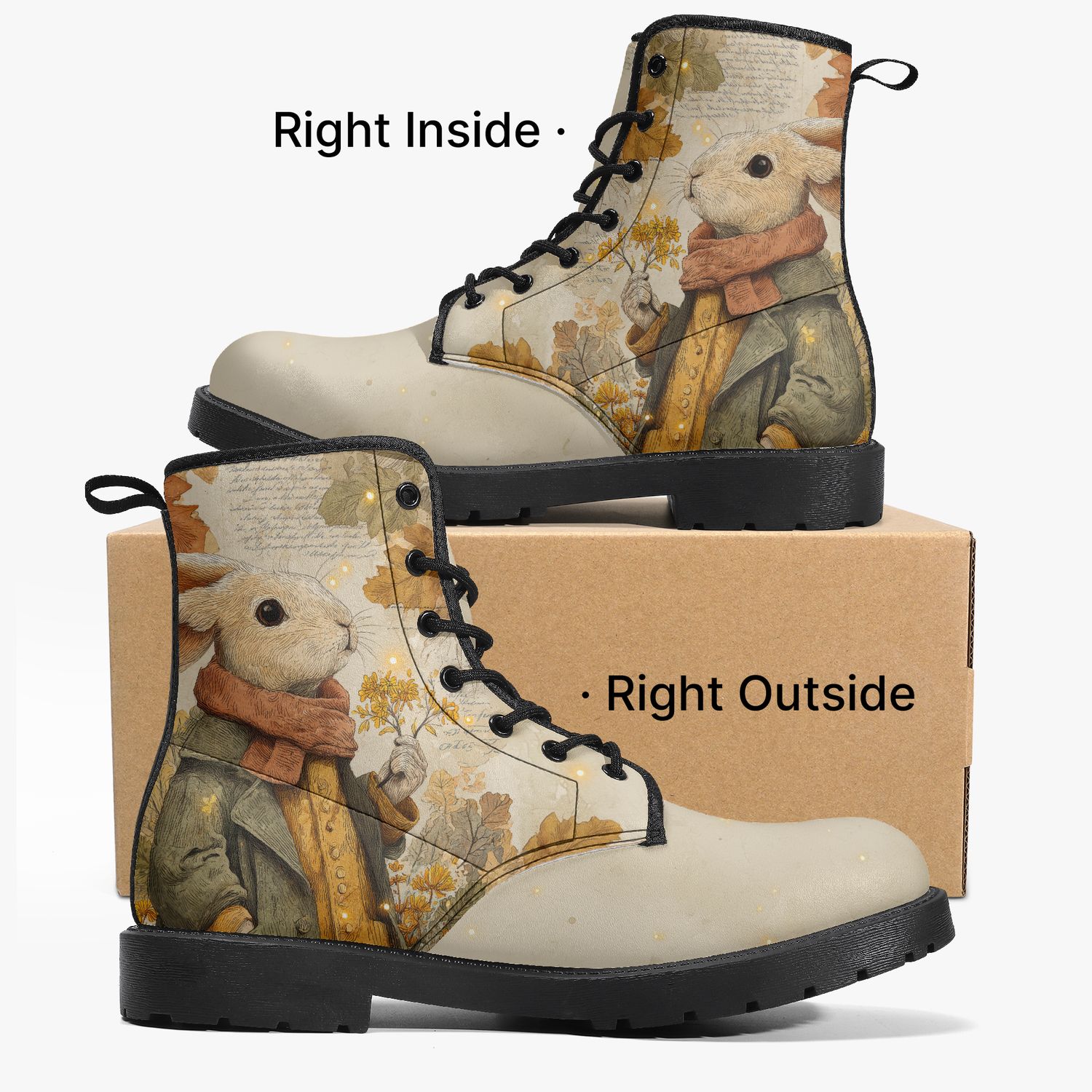 Vintage bunny leather boots