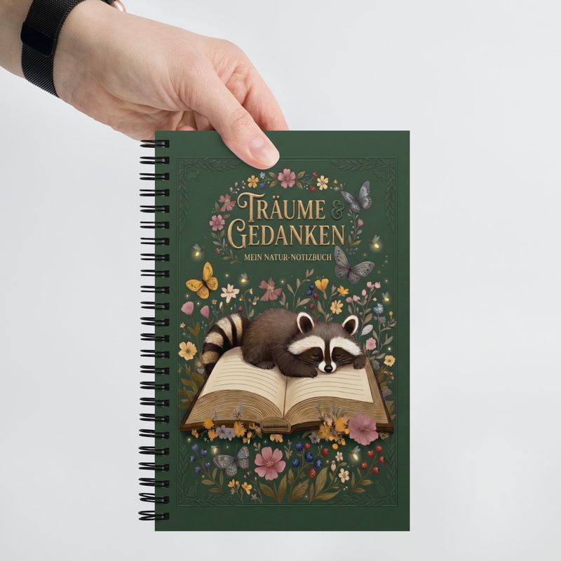Spiral notebook with forest animals