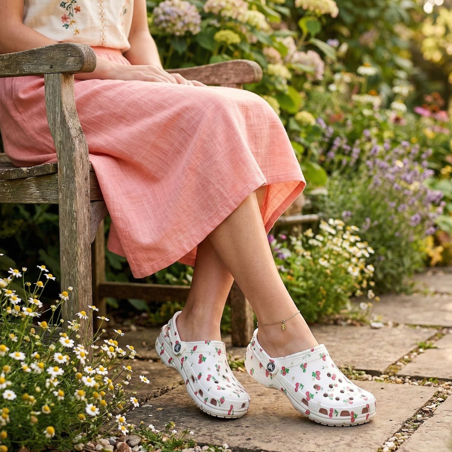 Berry Mix clogs with fruit print