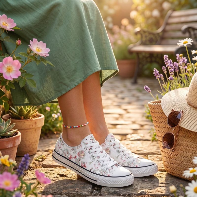 Vintage Floral Canvas Sneakers