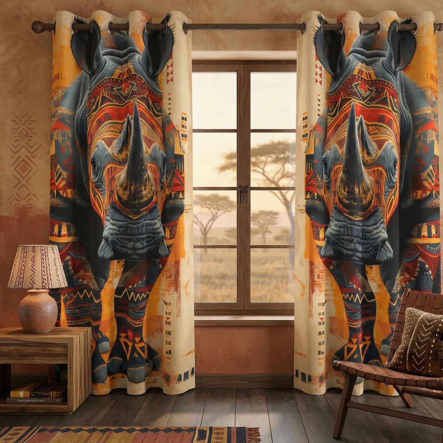 Rhino blackout curtains in ethnic design