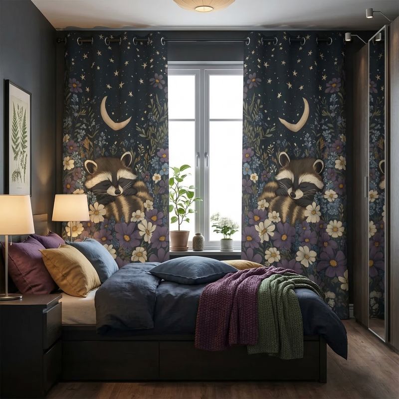 Waschbär blackout curtains in cottagecore style