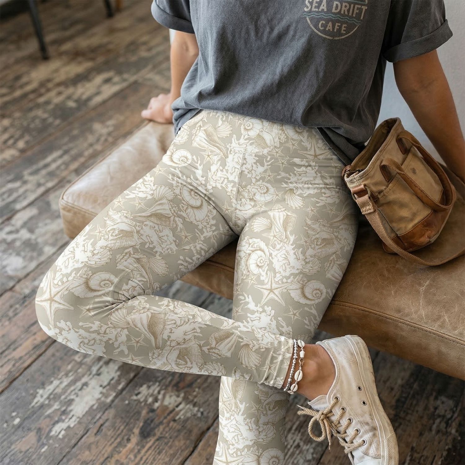 Sea motif high-waist leggings Ocean Whisper