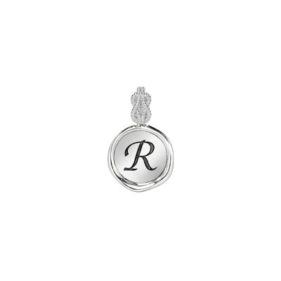 Forever-with-You Mini White Gold Wax Seal Initial Pendant