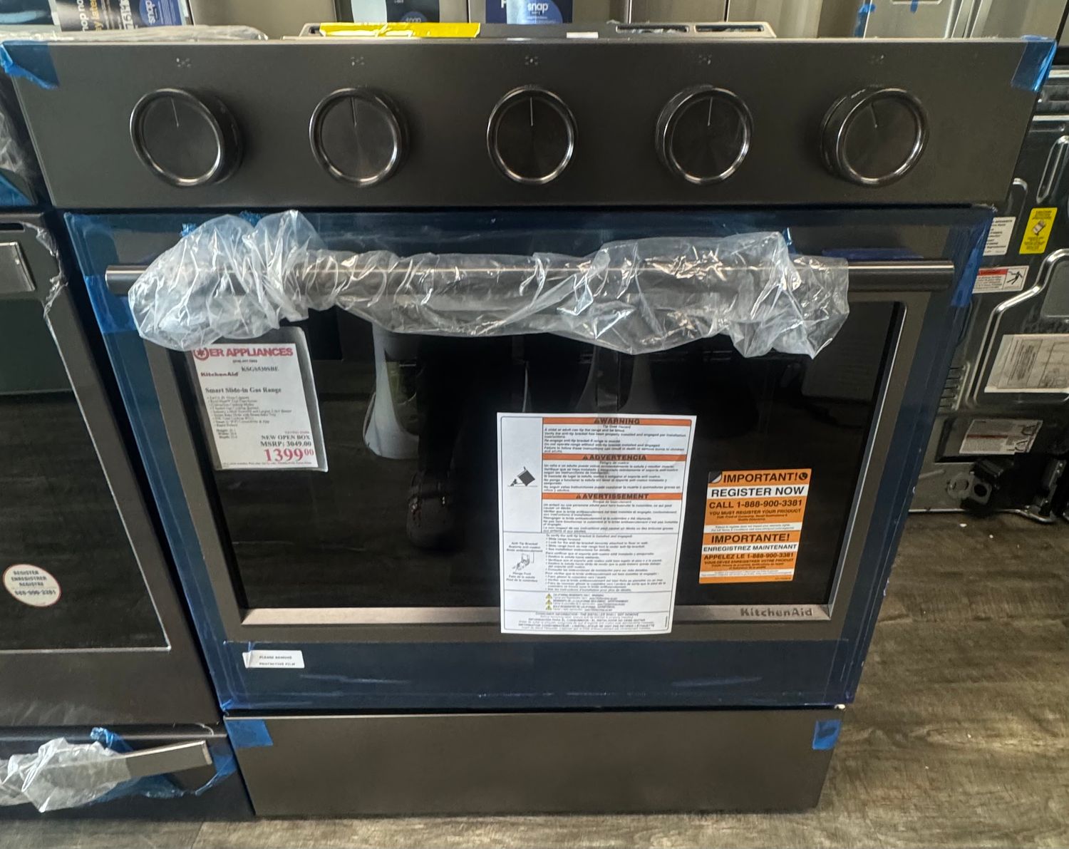 KitchenAid Smart Slide-in Gas Range