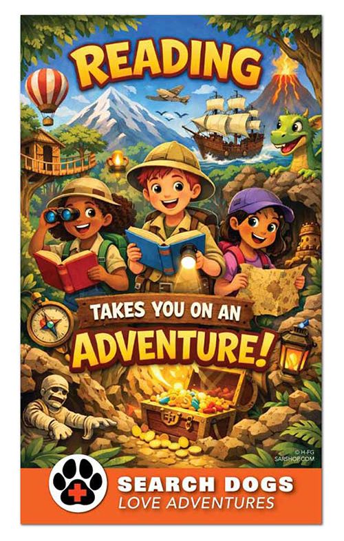 Sticker: Reading Adventure! - SEARCH DOGS (Set of 10)