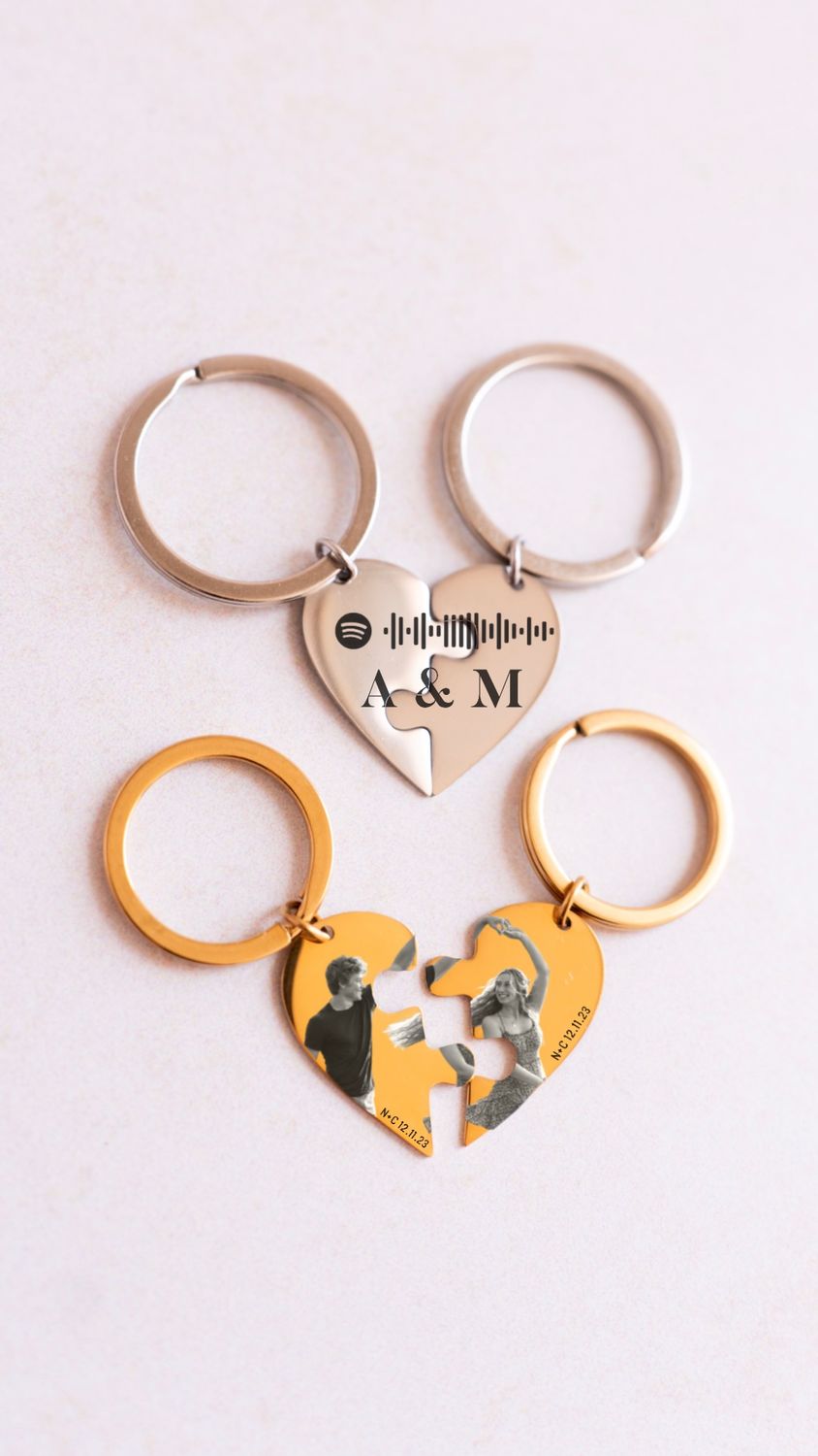 Rompecabezas de corazon (Collar o llavero)