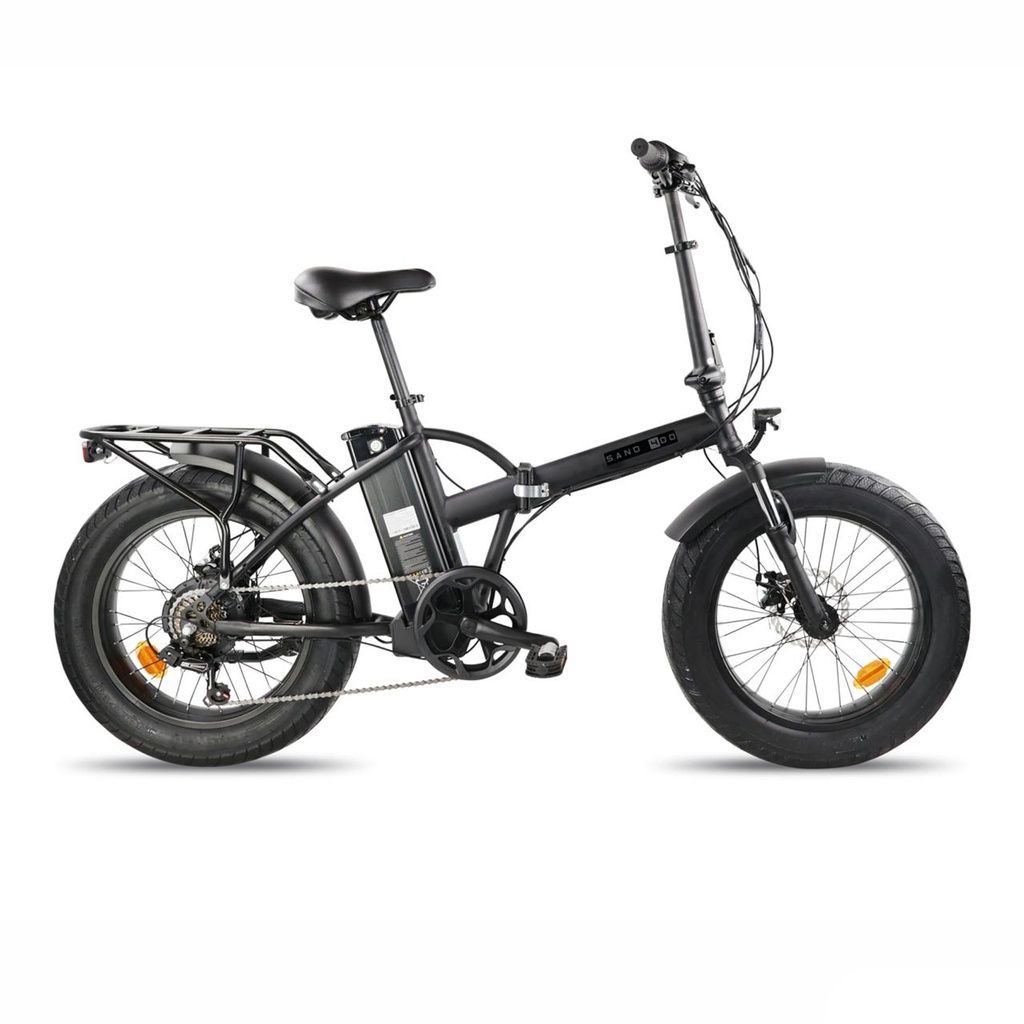E-BIKE PLEGABLE ACERO 20x4.00 7VEL "SANO400" NEGRA
