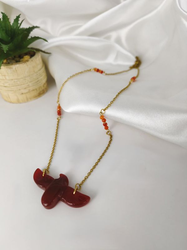 Collier Aigle Cornaline - Vitalité et motivation