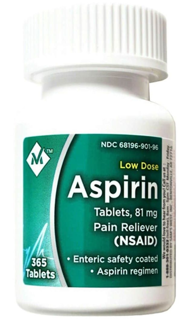 Buy Member’s Mark low dose aspirin 81mg - 365 tablets bottle view
