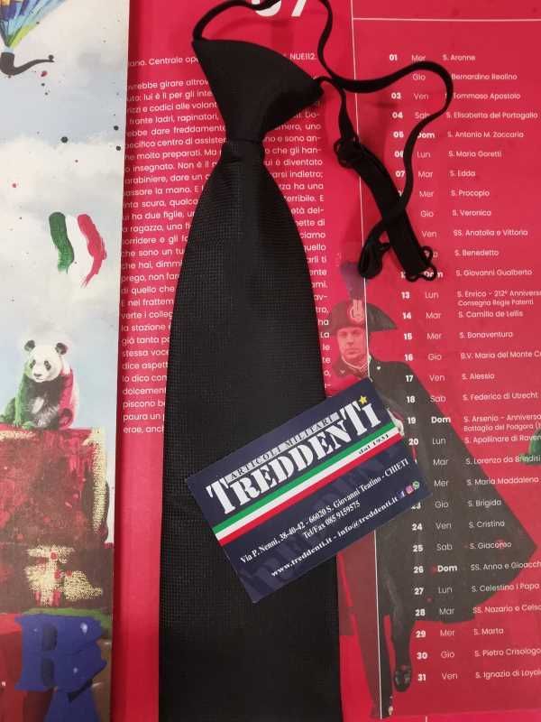 Cravatta nera nodo fisso con elastico