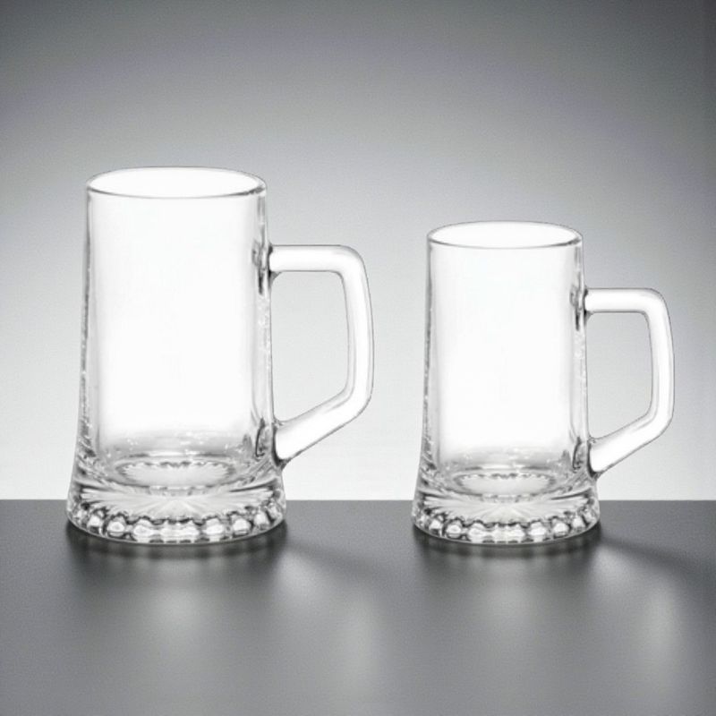 Bierkanne Sternseid’l Glas klar mit Henkel 0,5 l und 0,2 l