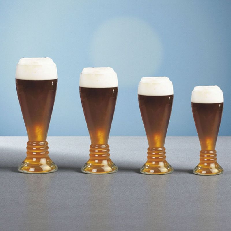 Weißbierglas Augsburg aus Klarglas in vier Größen mit klassischer Form