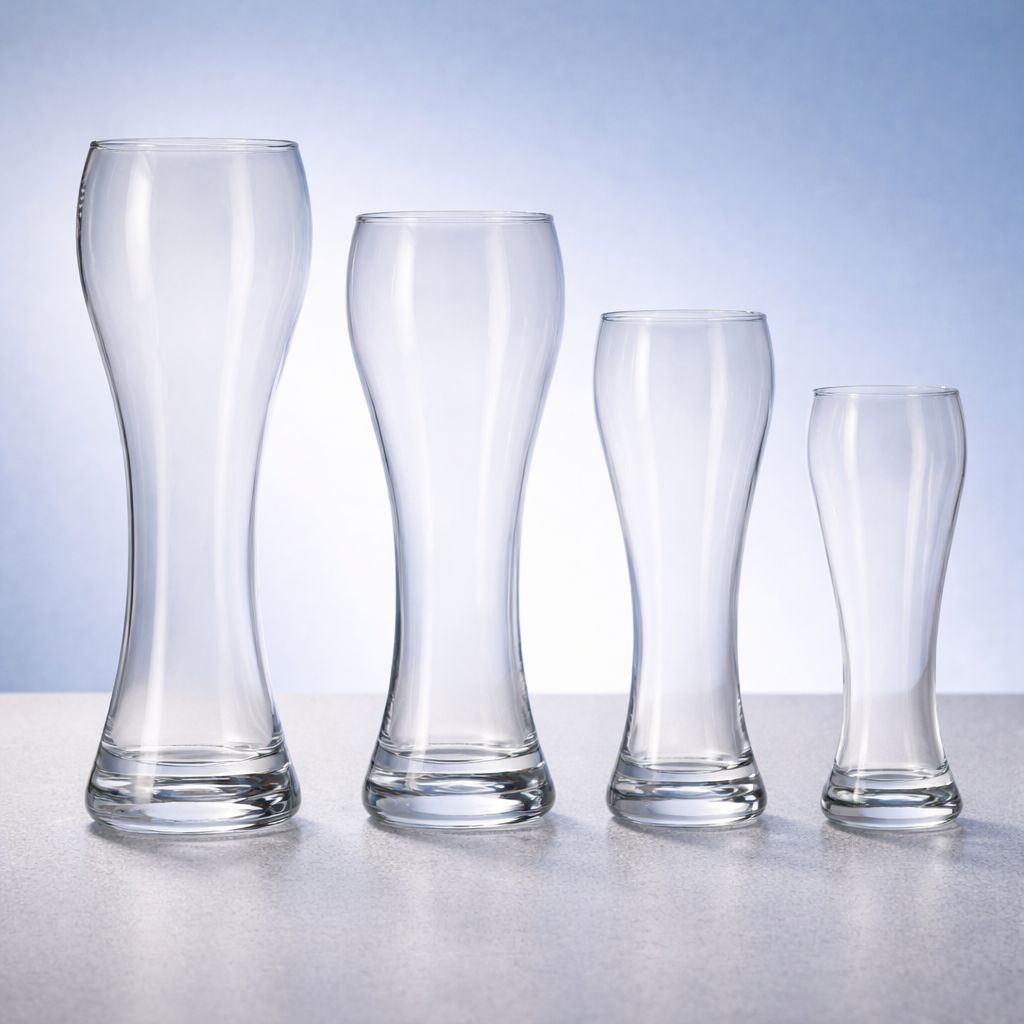 Weißbierglas Erding aus mundgeblasenem Kristallglas in vier Größen