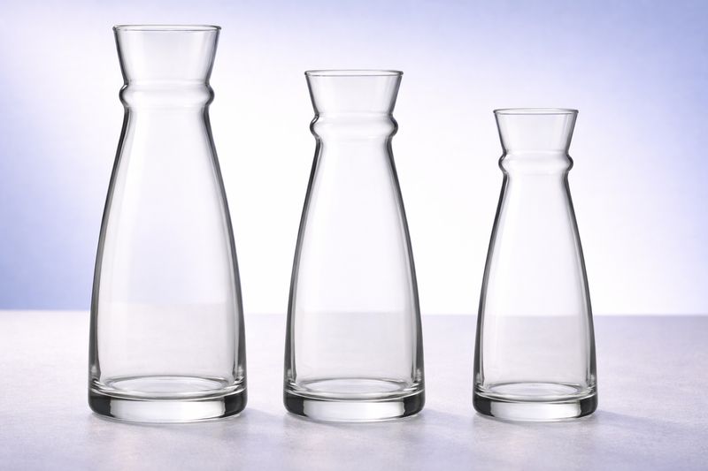 Glaskaraffen Fluid aus Klarglas in drei Größen