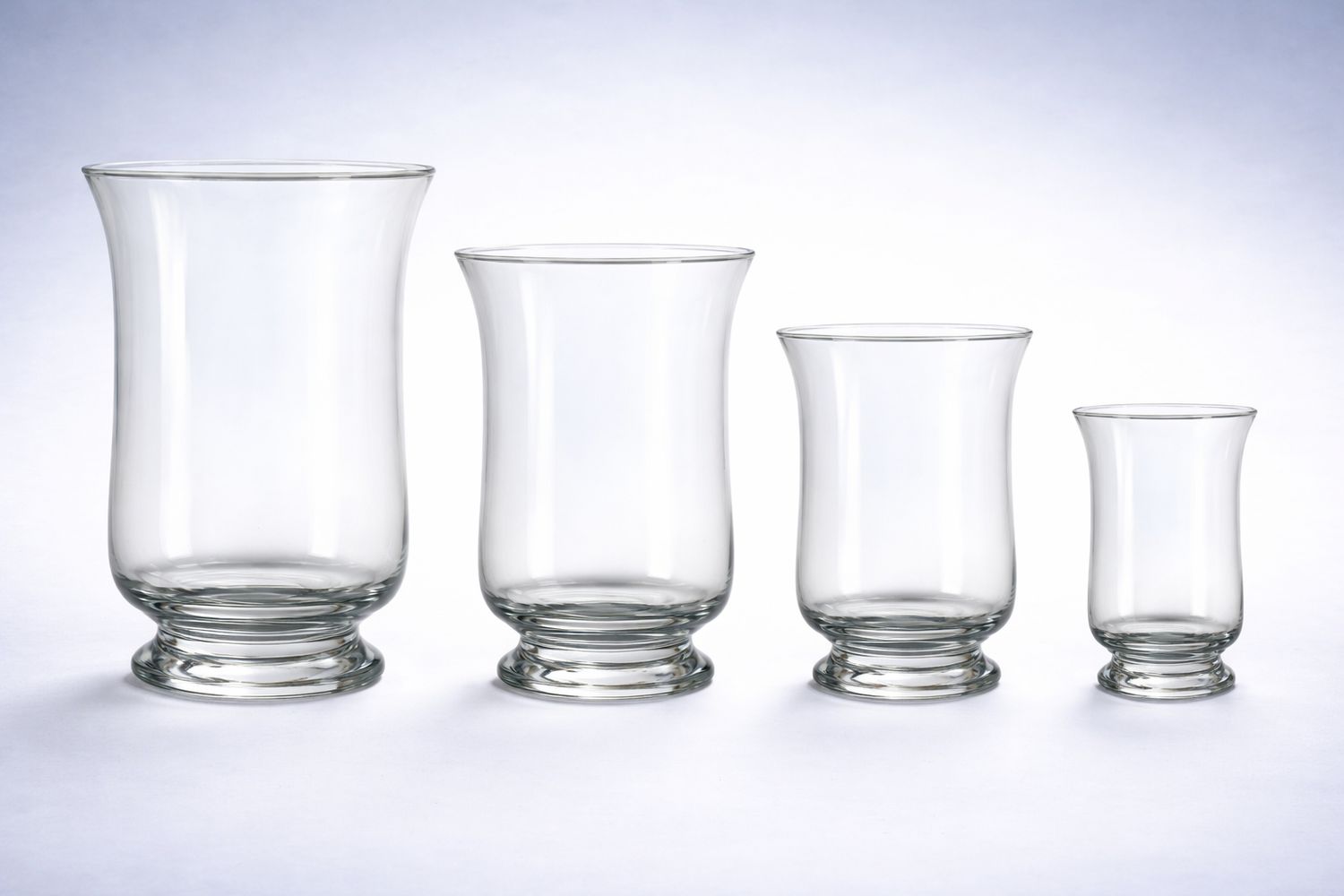 Windlichtvase aus Glas, ab € 4,50 Windlichtvasen aus klarem Glas in vier Größen, ideal für Gravur