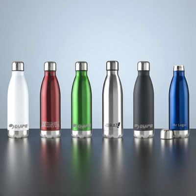 Doppelwandige Edelstahl Trinkflasche 500 ml in verschiedenen Farben mit Gravur