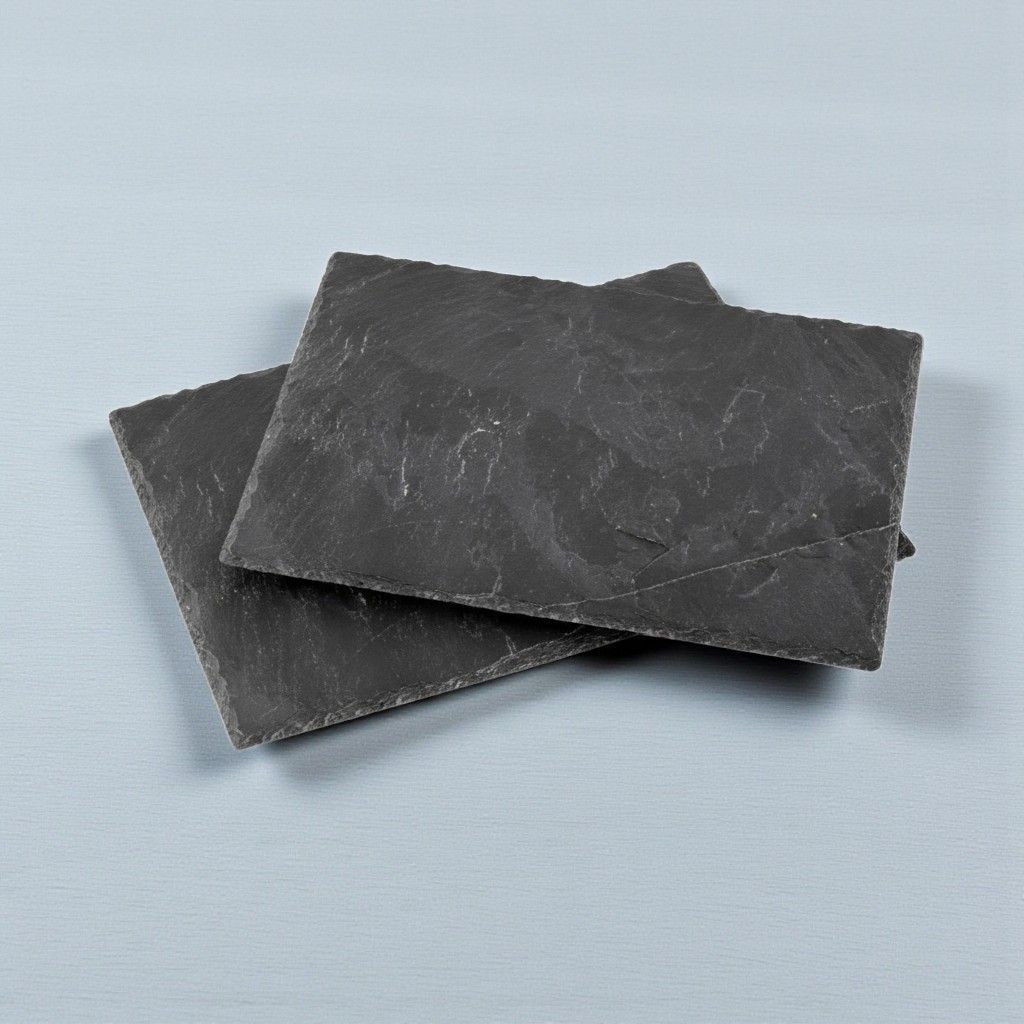 Schieferplatte rechteckig mit natürlicher Bruchkante für Foto- und Textgravur