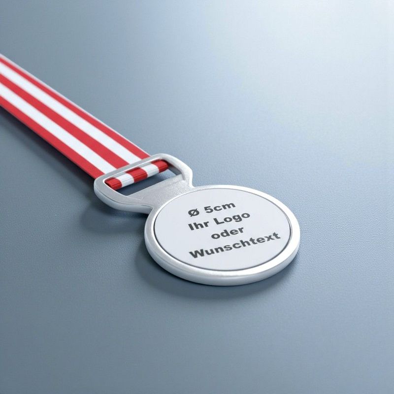 Kapselheber Medaille aus Metall mit individueller Gestaltung