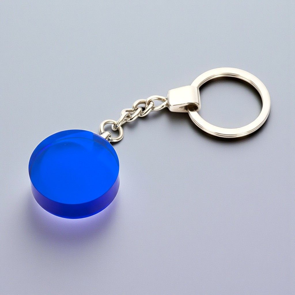 Glas Schlüsselanhänger rund im Etui